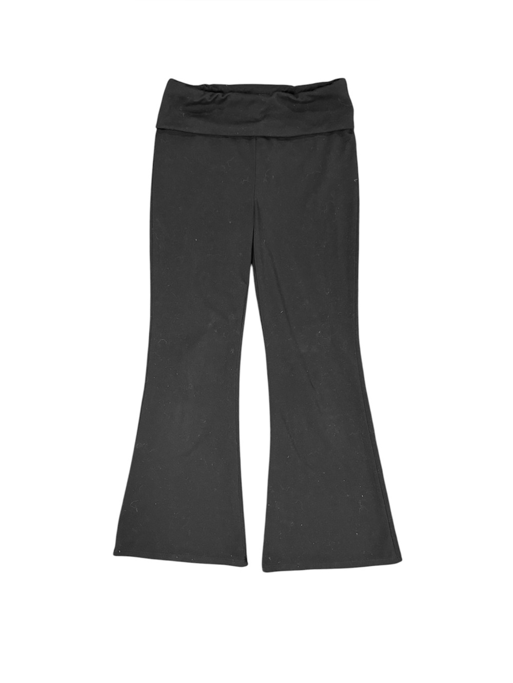 Art Class | Girls Fold Over Flared Black Leggings, Medium (8)